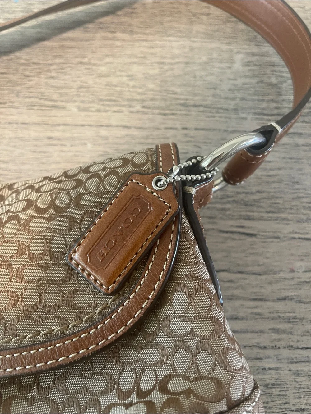 COACH Y2K F12309 Beige Signature C Soho Shoulder Bag
